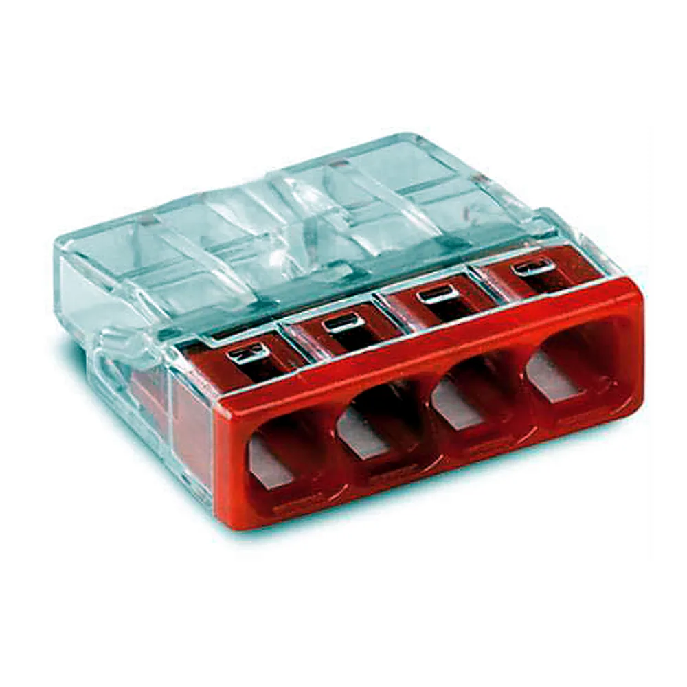 Клема WAGO COMPACT 4x2,5 прозора червона 2273-204