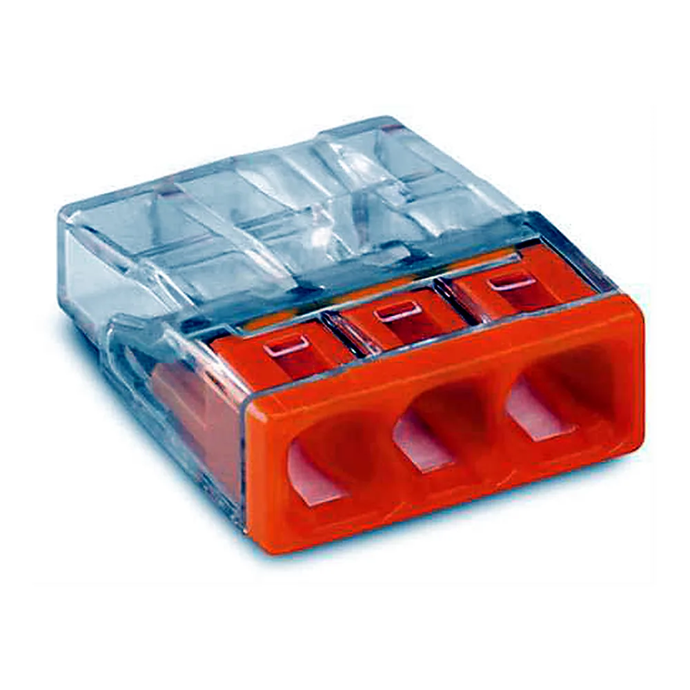 Клема WAGO COMPACT 3x2,5 прозора помаранчева 2273-203
