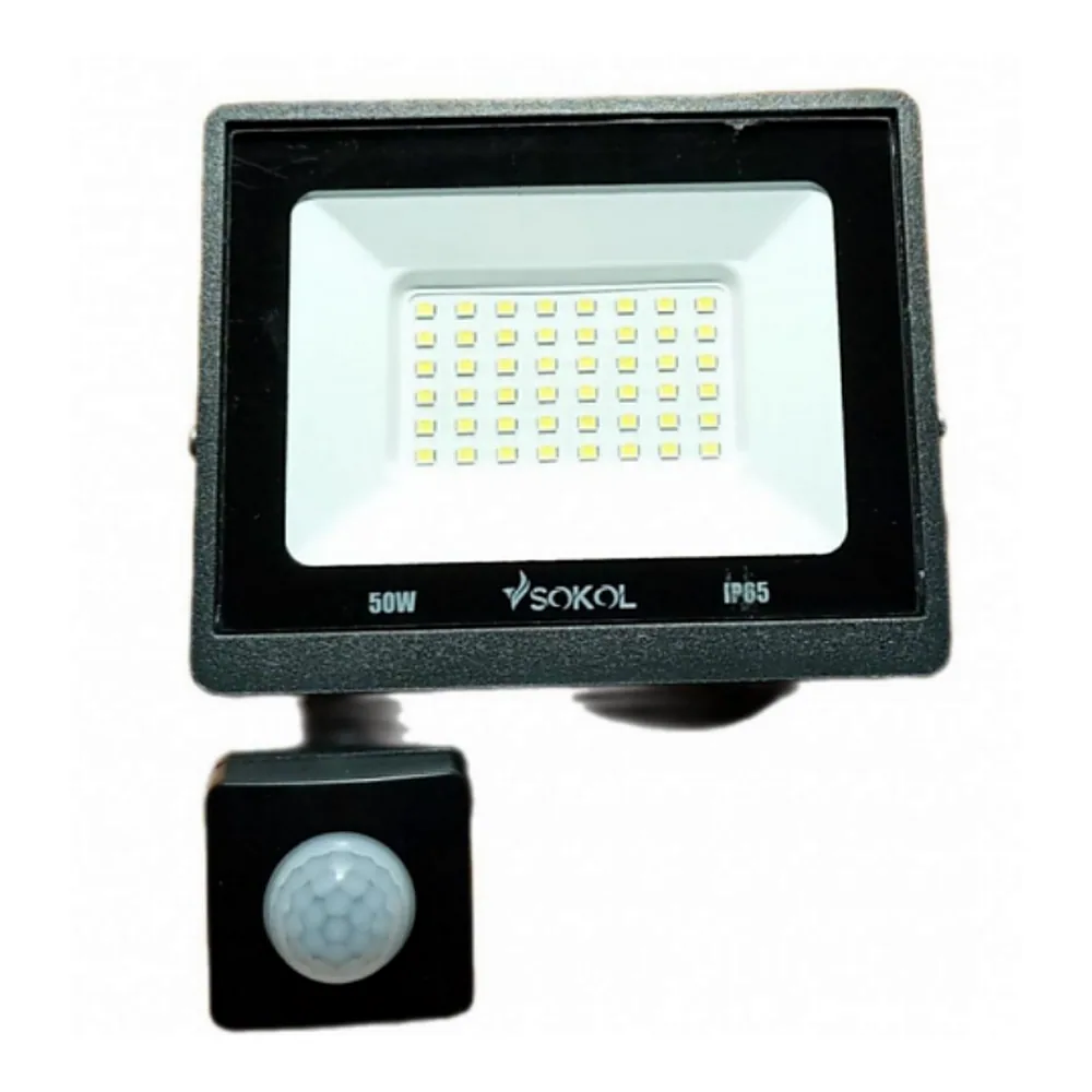 Прожектор SOKOL LED-SLT-50W 220В 3500lm 6500K з датчиком руху 113669
