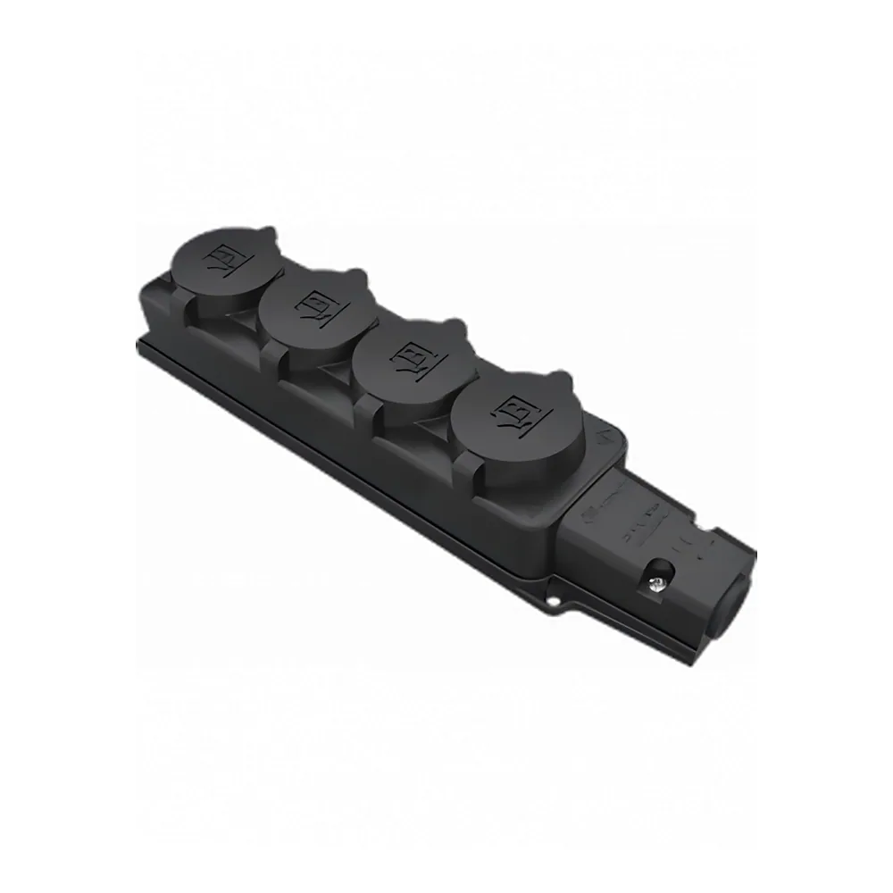 Розетка BK1-1402-3614 1х16 А четверна IP54 каучукова чорна BEMIS 92742