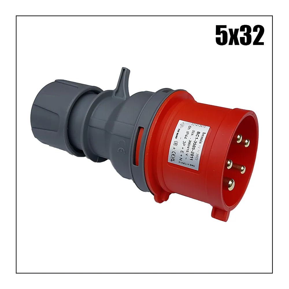 Вилка 220 ТМ BC1-3505-2011 380V 5×32A поліамід IP44 159076