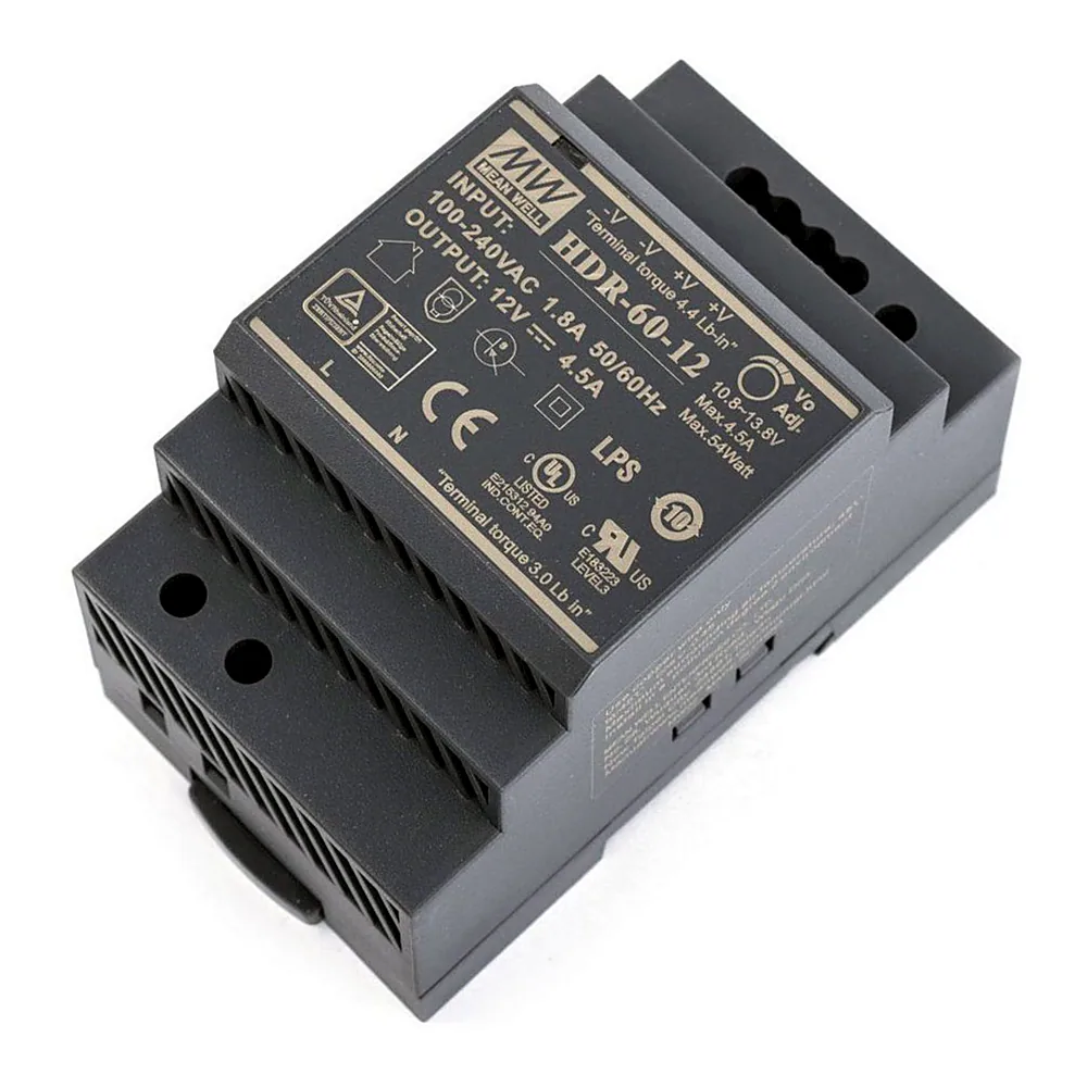 Блок живлення Mean Well HDR-60-12 на DIN-рейку 12V 4.5A 54W HDR-60-12