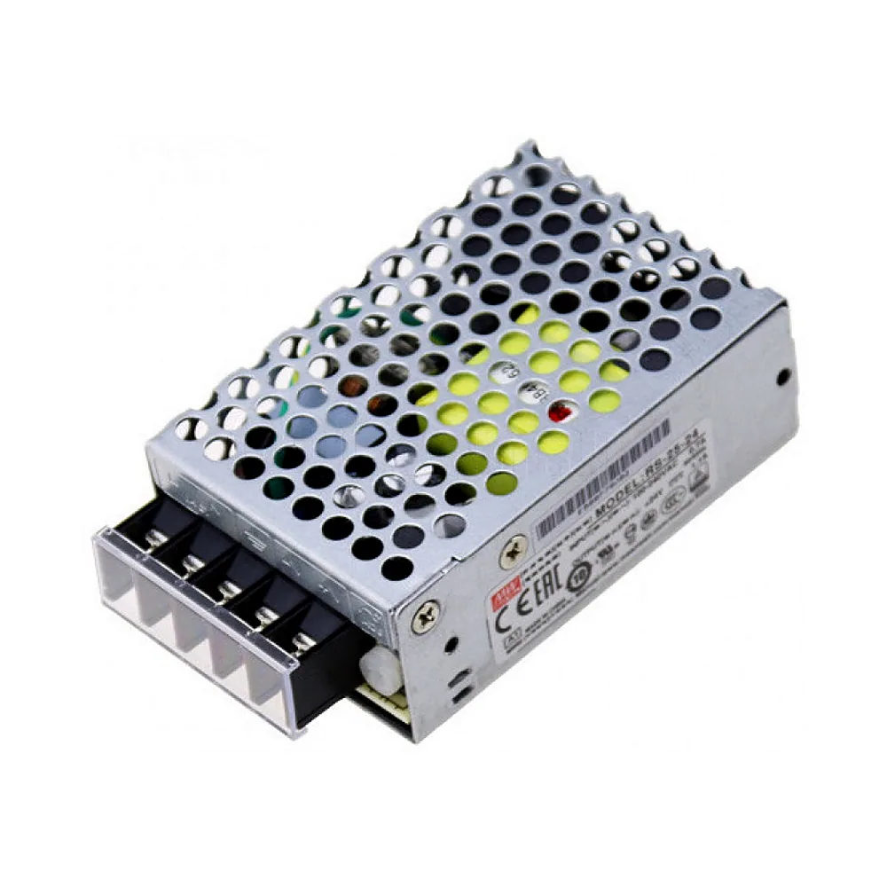 Блок живлення RS-25-24, AC/DC, 25W, Вхід: 88-264VAC/125-373VDC, Вихід: +24V/1.1А, Mean Well