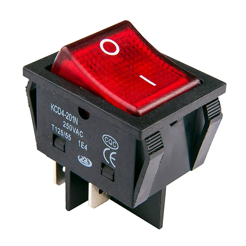 Перемикач клавішний TAK.EL КП-2и 220V 30A червоний 505393к