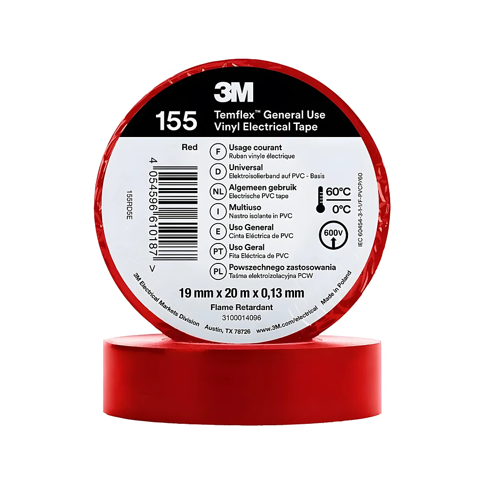 Ізоляційна стрічка Temflex 155 19 мм 20 м червона 3M 7100184741