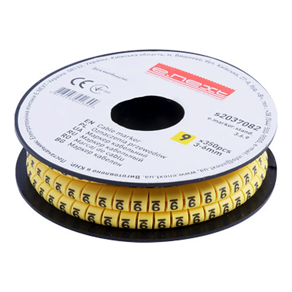Кабельний маркер E.NEXT e.marker.stand.3.6.9 3-6 мм² 9 s2037082
