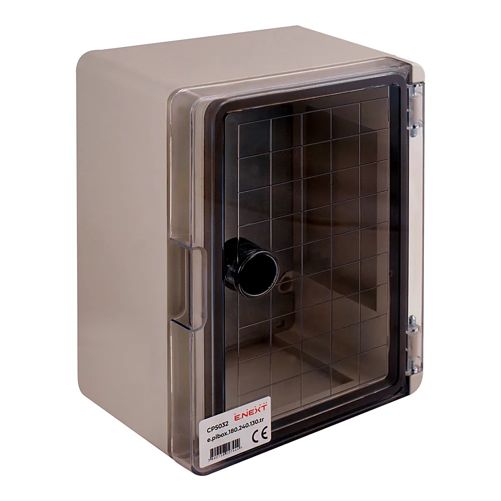 Корпус удароміцний E.NEXT e.plbox.180.240.130.tr 180x240x130 мм IP65 з прозорими дверцятами CP5032