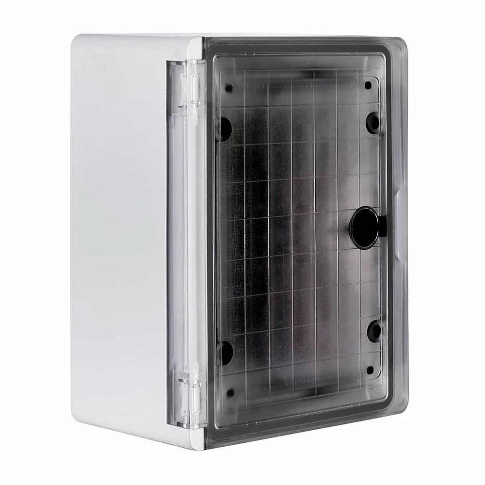Шафа удароміцна з АБС-пластика e.plbox.250.330.130.tr, 250х330х130мм, IP65 з прозорими дверцятами