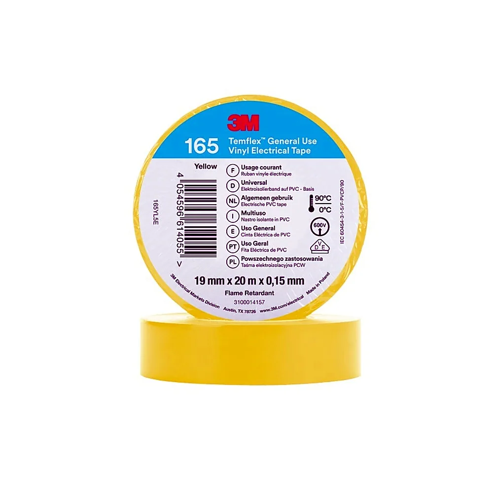 Ізоляційна стрічка Temflex 165 19 мм 20 м жовта 7100184809