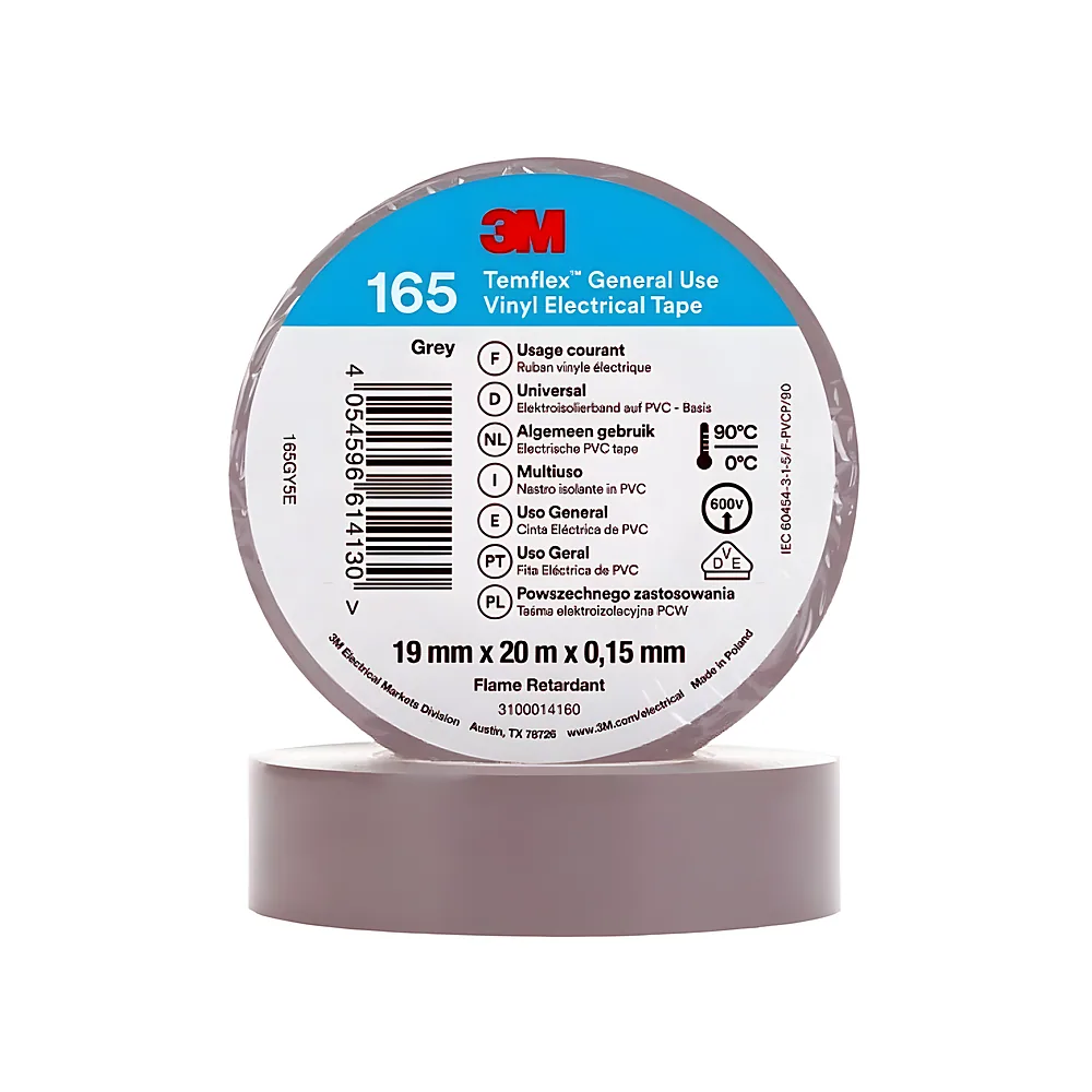 Ізоляційна стрічка Temflex 165 19 мм 20 м сіра 3M 7100184804
