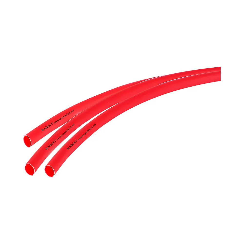 Термоусаджувальна трубка з клейовим шаром e.termo.pro.9,5.3,2.red 9,5/3,2 1 м червона E.NEXT p092029