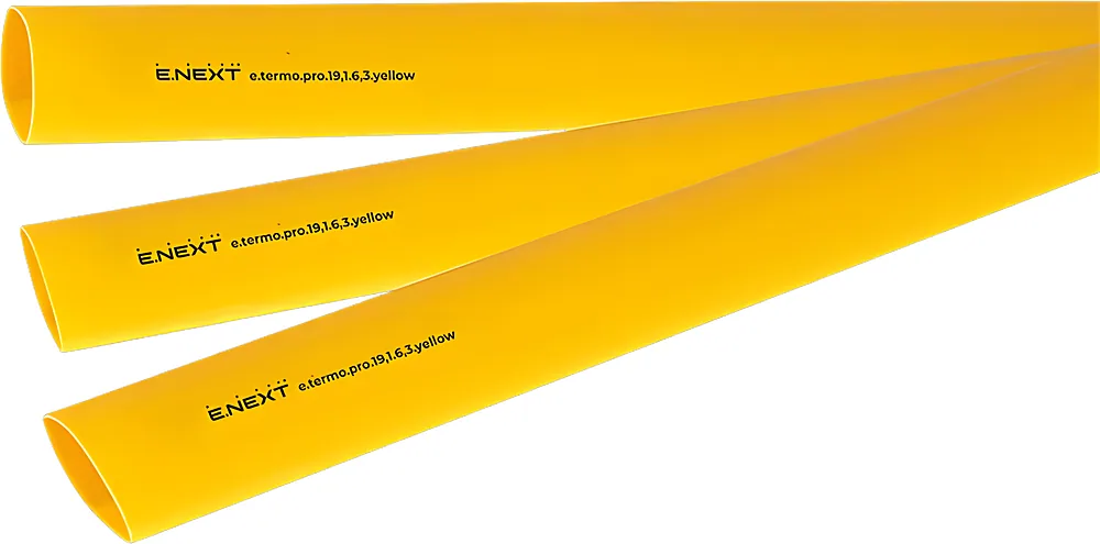 Термоусаджувальна трубка з клейовим шаром e.termo.pro.19,1.6,3.yellow 19,1/6,3 1 м жовта E.NEXT p092044