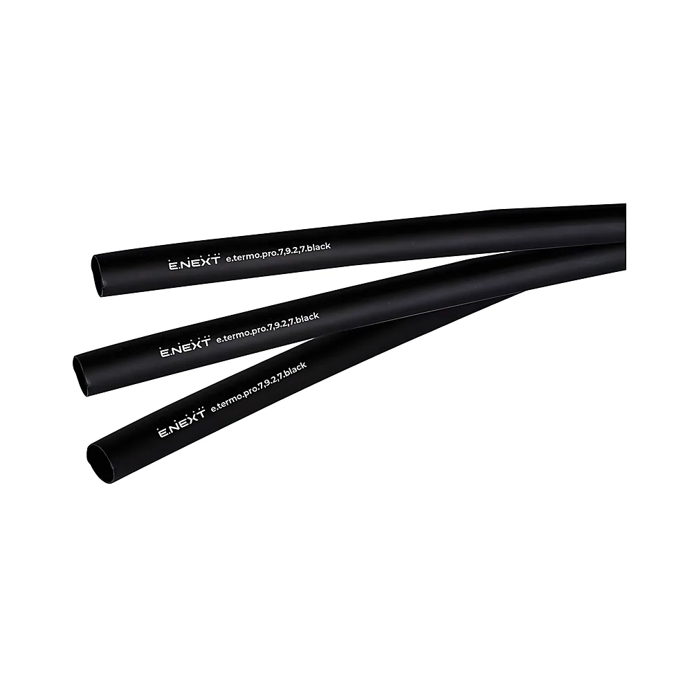 Термоусаджувальна трубка e.termo.pro.7,9.2,7.black 7,9/2,7 мм 1 м чорна E.NEXT p092024
