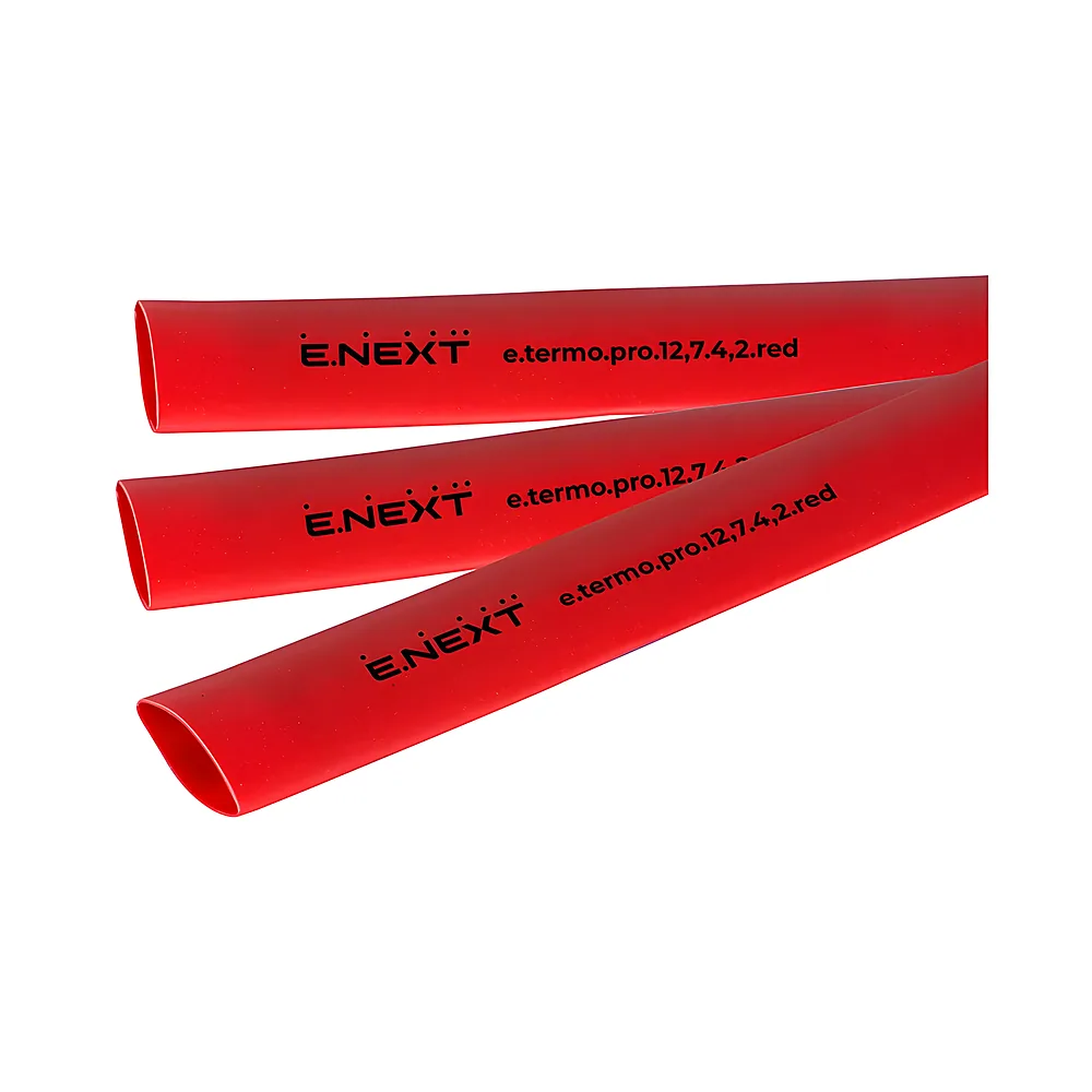 Термоусаджувальна трубка e.termo.pro.12,7.4,2.red 12,7/4,2 мм 1 м червона E.NEXT p092035