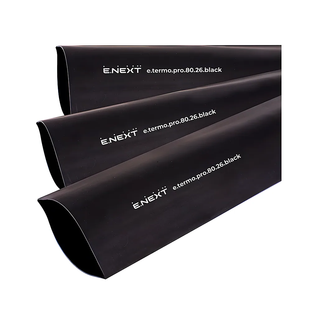 Термоусаджувальна трубка e.termo.pro.80.26.black 80/26 мм 1 м чорна E.NEXT p092055