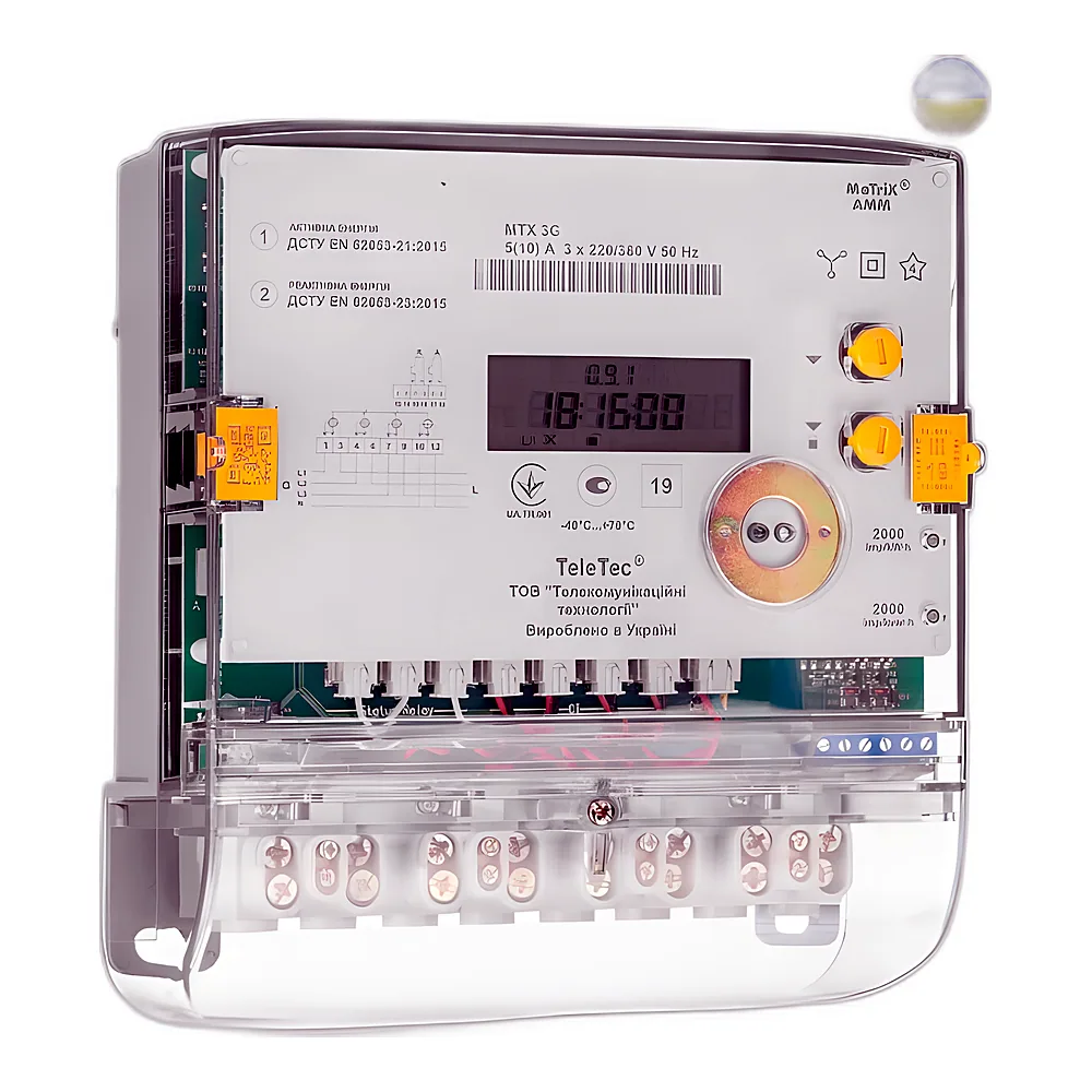 Лічильник TeleTec MTX 3G20.DD.3Z3-PD4 3ф 5(10)А 3x220/380В PLC1 0,5S багатотариф 302092