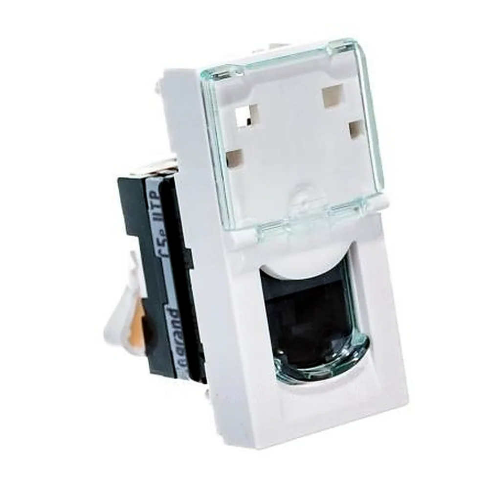 Розетка інформаційна Legrand Mosaic RJ45 UTP кат.5E LCS2 1 модуль біла 076551