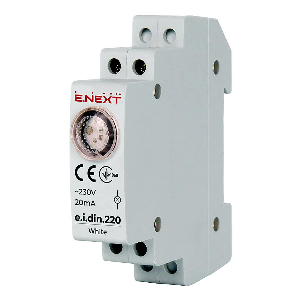 Індикатор E.NEXT e.i.din.220.white білий p059005