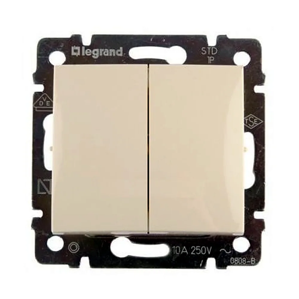 Механізм вимикача 2-клавішного Legrand Valena Classic кремовий 774305