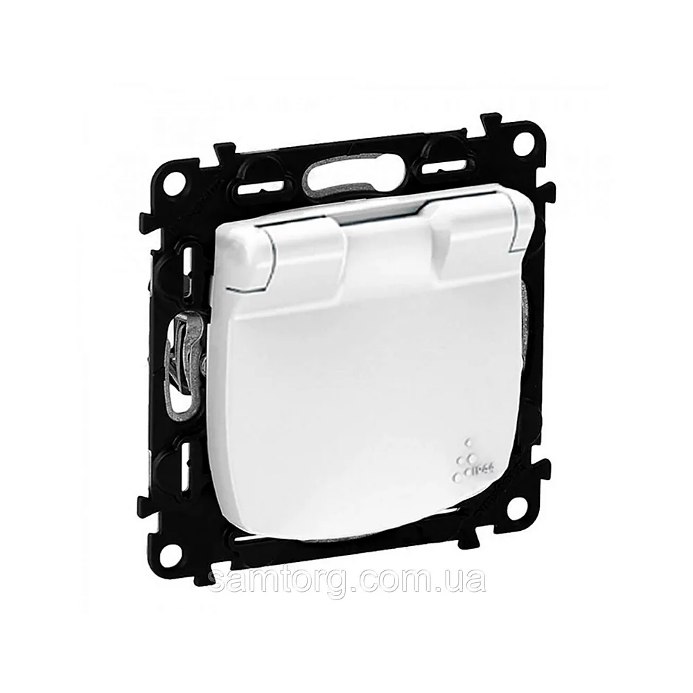 Розетка Legrand Valena Allure 2К+З зі шторками IP44 біла 755204