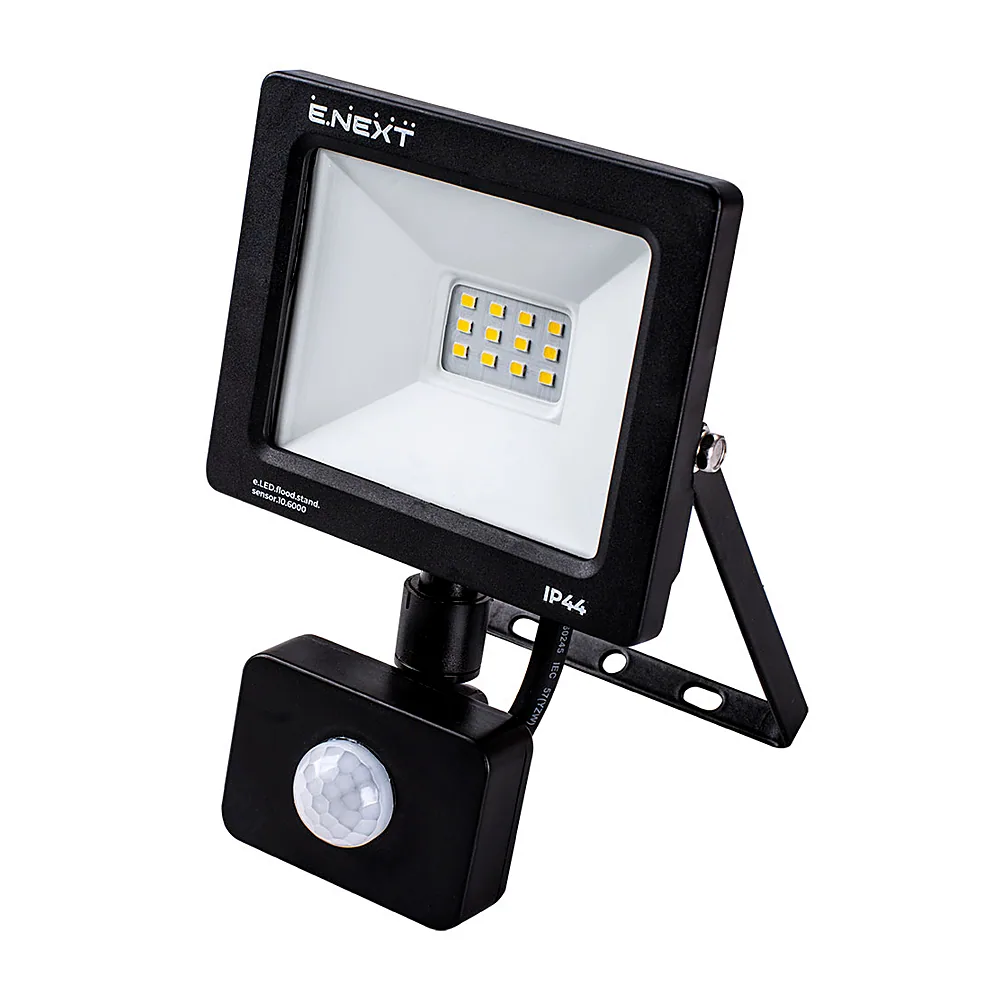 Прожектор світлодіодний E.NEXT e.LED.flood.stand.sensor.10.6000 10Вт 6000К з датчиком руху l0790010