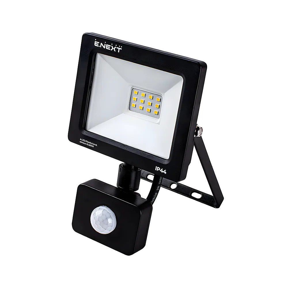 Світлодіодний прожектор e.LED.flood.stand.sensor.10.6000 10 Вт 6000 K з датчиком руху чорний E.NEXT l0790010