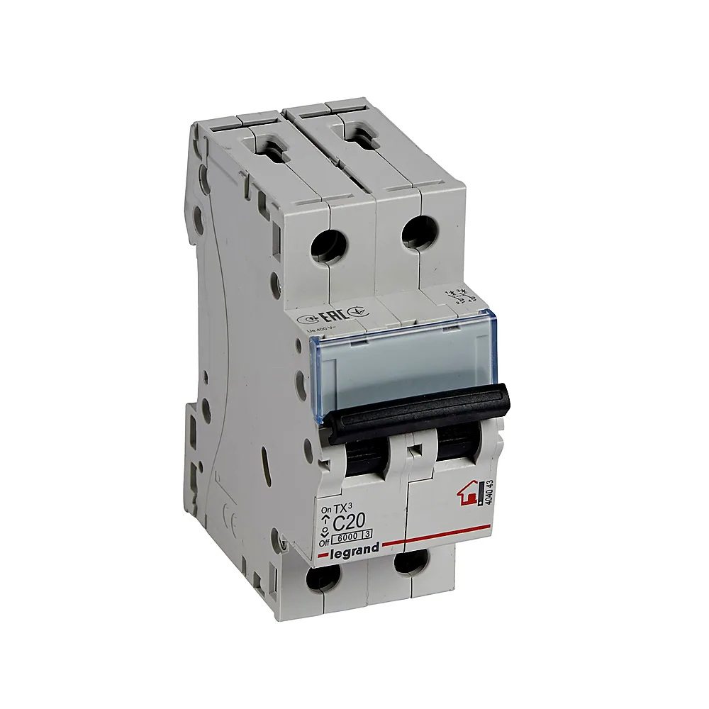 Автоматичний вимикач Legrand TX3 C 20A 2P 6kA 404043