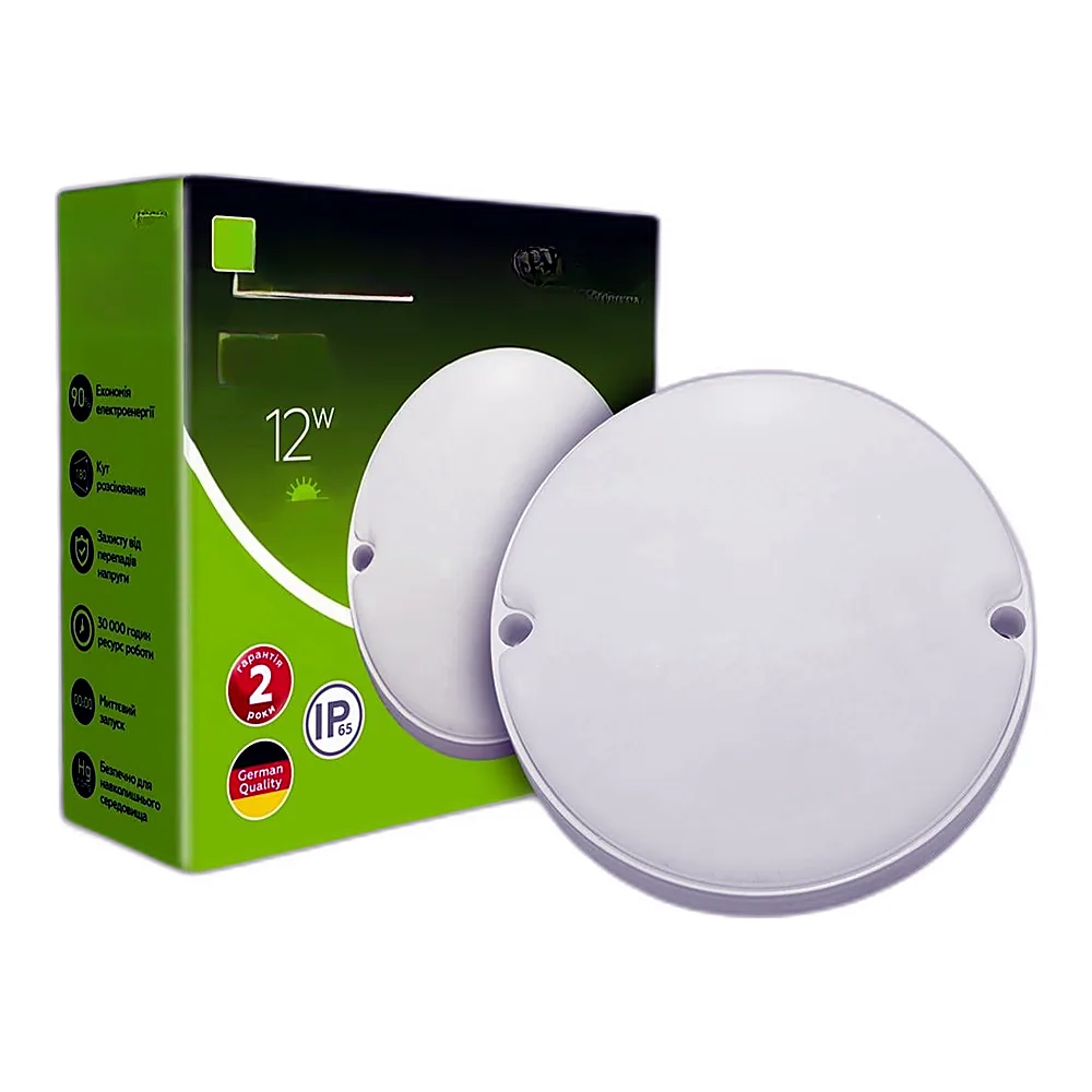 EUROLAMP LED Світильник круглий накладний ЖКХ з датчиком руху G8 12W 5000K (40)