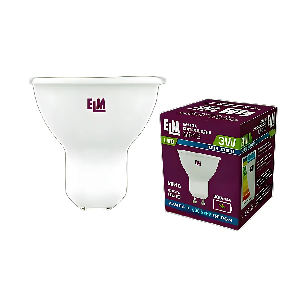 Світлодіодна лампа ELM MR16 PA10B 3 Вт GU10 4000 K з акумулятором Electrum 18-0197