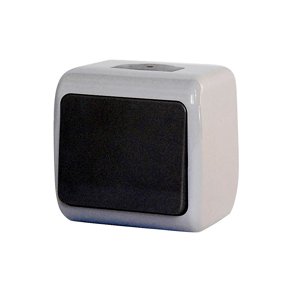 Перемикач Erste Outdoor 1 кл. сірий IP54 E8005-31