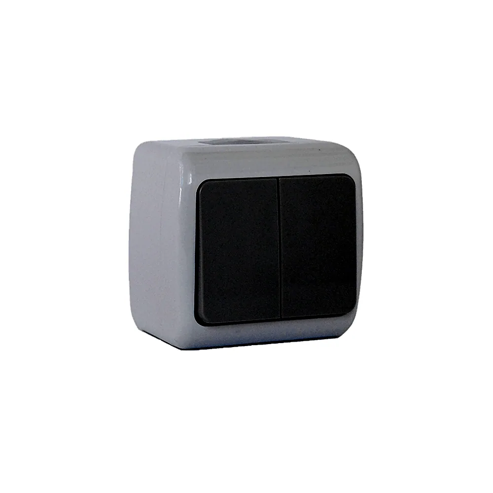 Вимикач Erste Outdoor 2-кл сірий IP54 E8005-02
