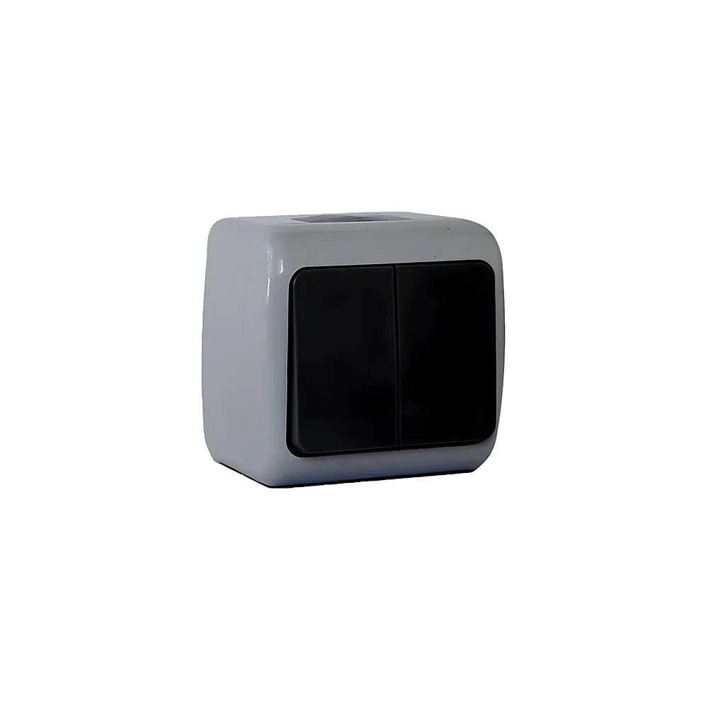 Вимикач Outdoor 2-клавішний сірий IP54 Erste E8005-02