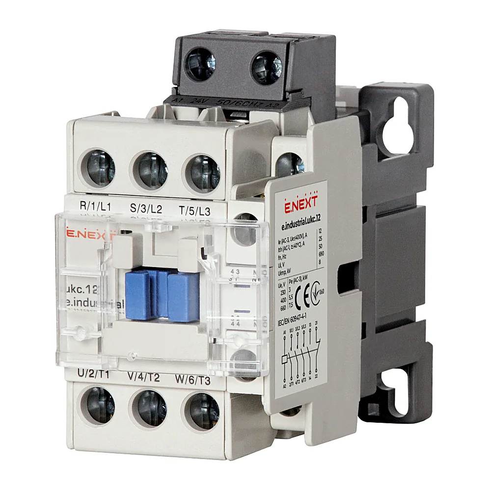 Контактор E.NEXT e.industrial.ukc.12.24 12А 24В NO+NC i.0090012