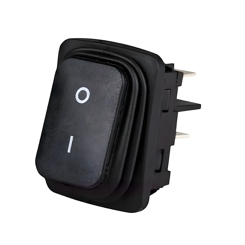 Клавішний перемикач прямокутний чорний IP65 EMAS A54B1H10