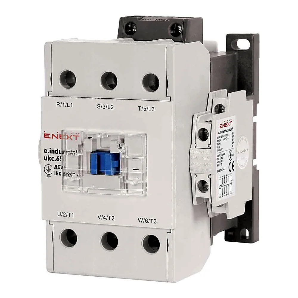Контактор e.industrial.ukc.65.110, 65А, 110В, 3P, 1no+1nc