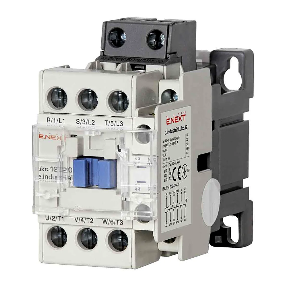 Контактор E.NEXT e.industrial.ukc.12.220 12А 220В NO+NC i.0090002