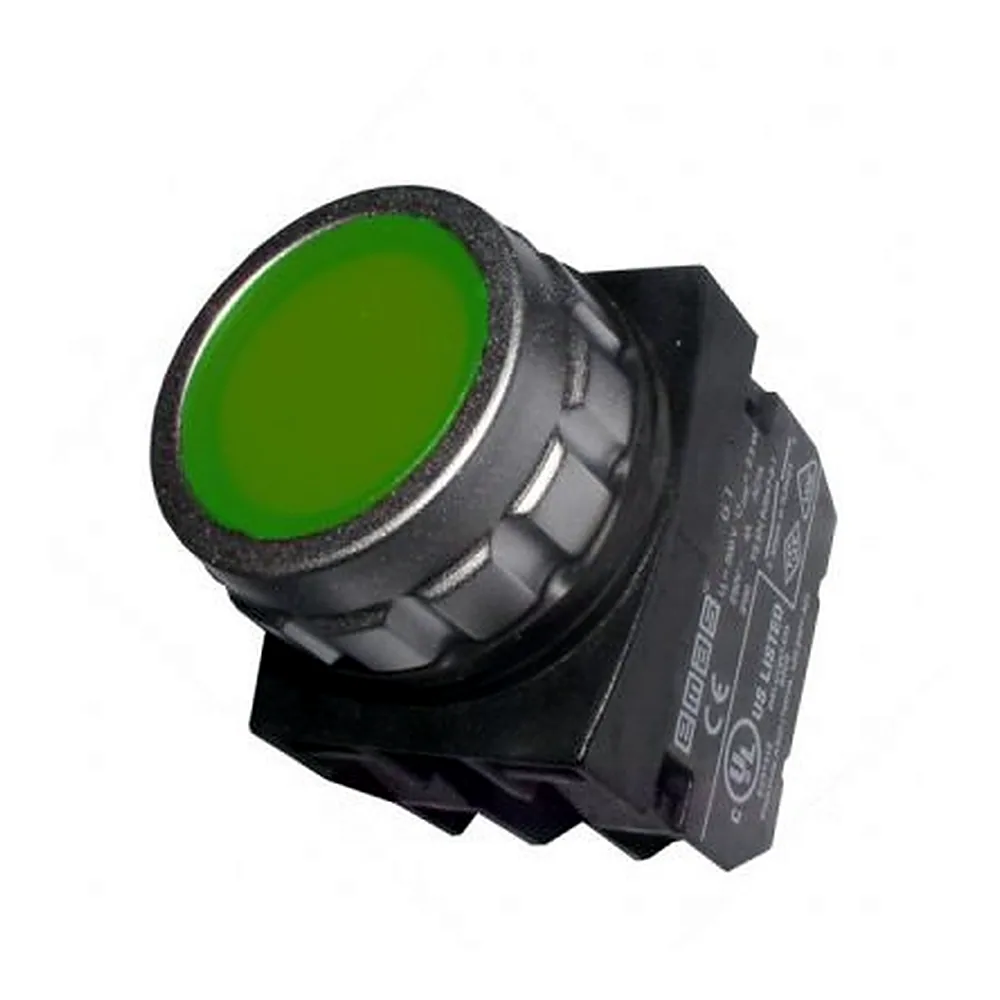 Кнопка керування EMAS кругла зелена 1NO+1NC H102DY