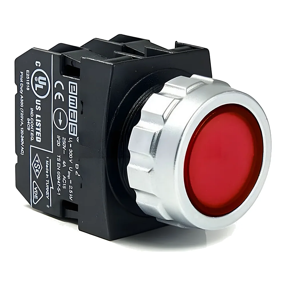 Кнопка керування кругла червона 1NO+1NC EMAS H102DK