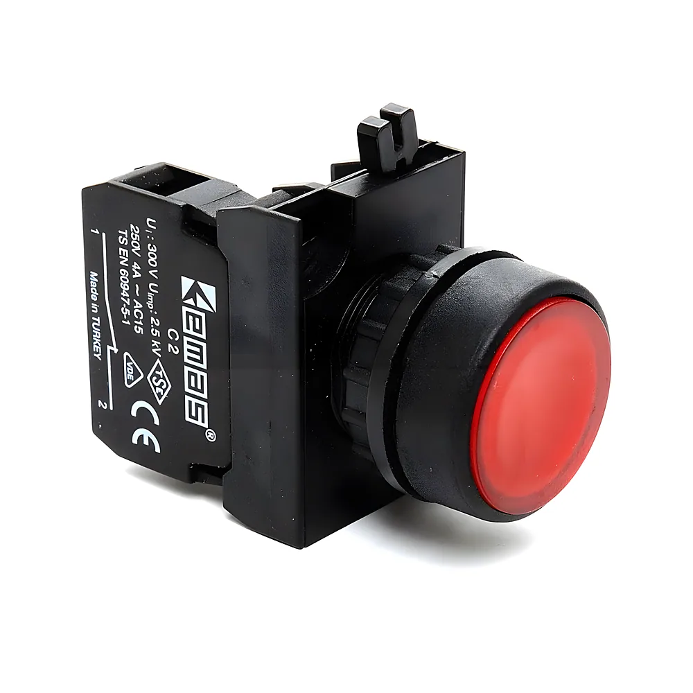 Кнопка червона 1NC IP65 пластик EMAS CP200DK