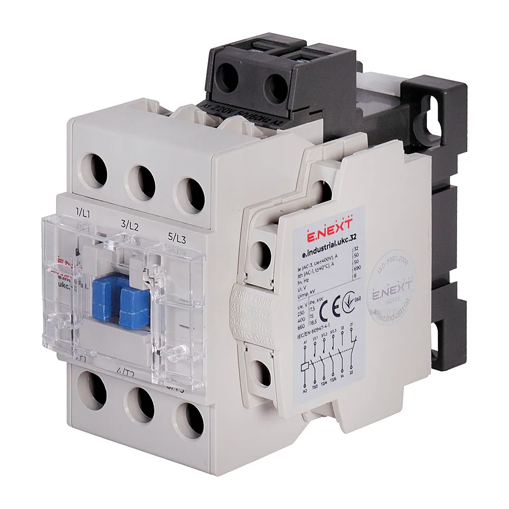 Контактор e.industrial.ukc.32.42, 32A, 42В, 1no+1nc