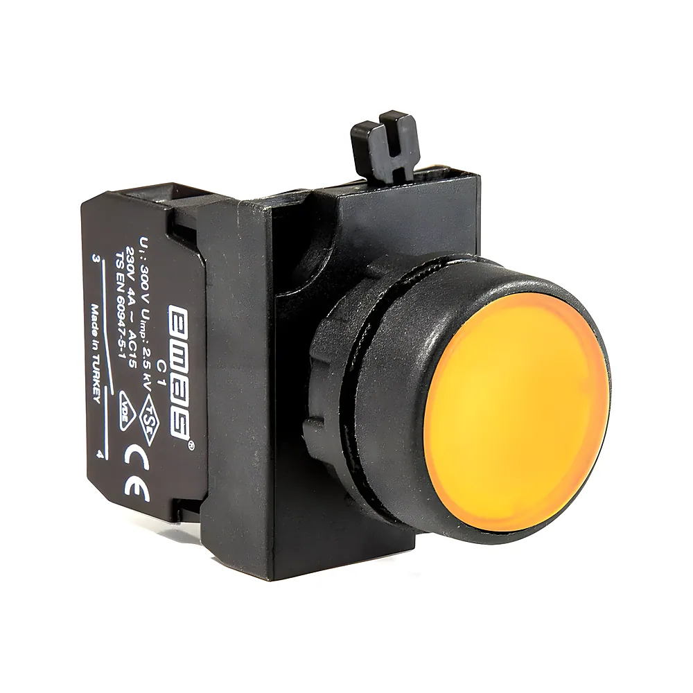 Кнопка жовта 1NO IP65 пластик EMAS CP100DS