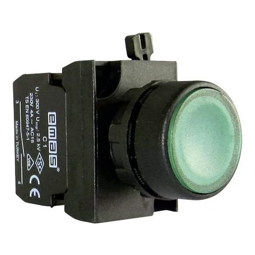 Кнопка EMAS CP100DY зелена 1НО IP65