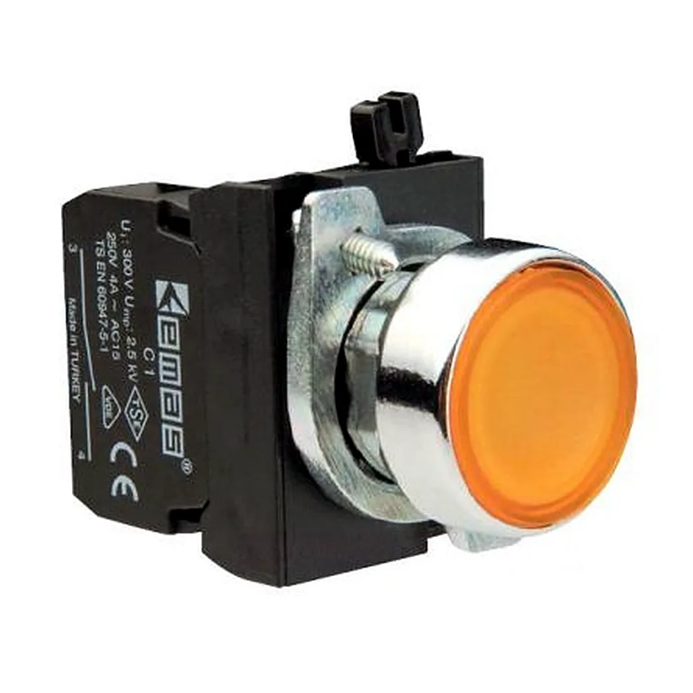Кнопка EMAS CM100DS жовта 1НО IP65