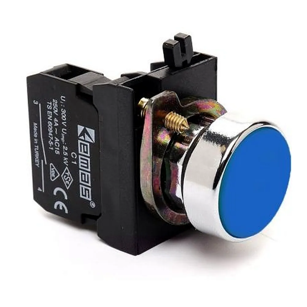 Кнопка EMAS CM100DM синя 1НО IP65