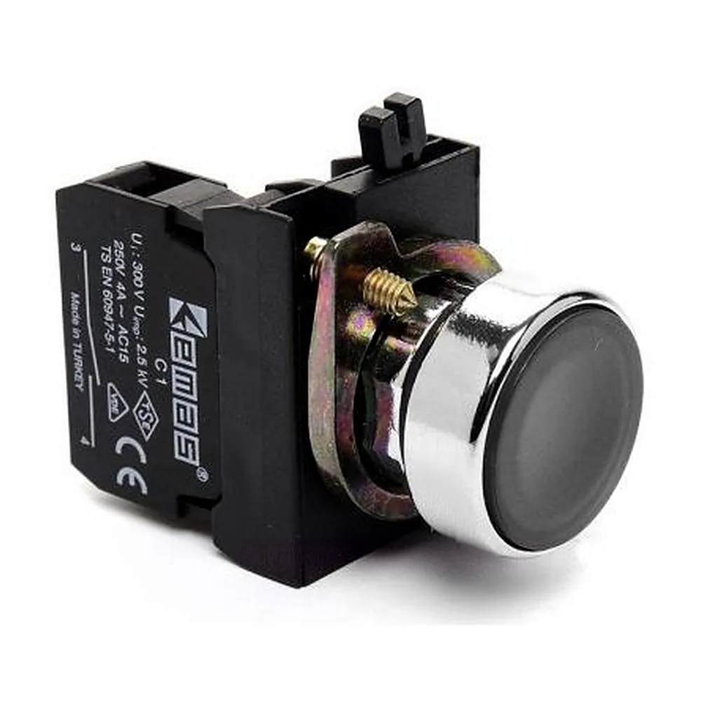 Кнопка EMAS CM100DH чорна 1НО IP65