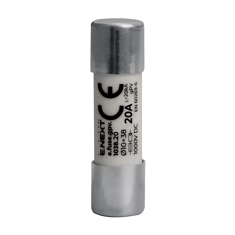Запобіжник E.NEXT e.fuse.gpv.1038.20 10x38 gPV 20A 1000VDC 20kA i0610118