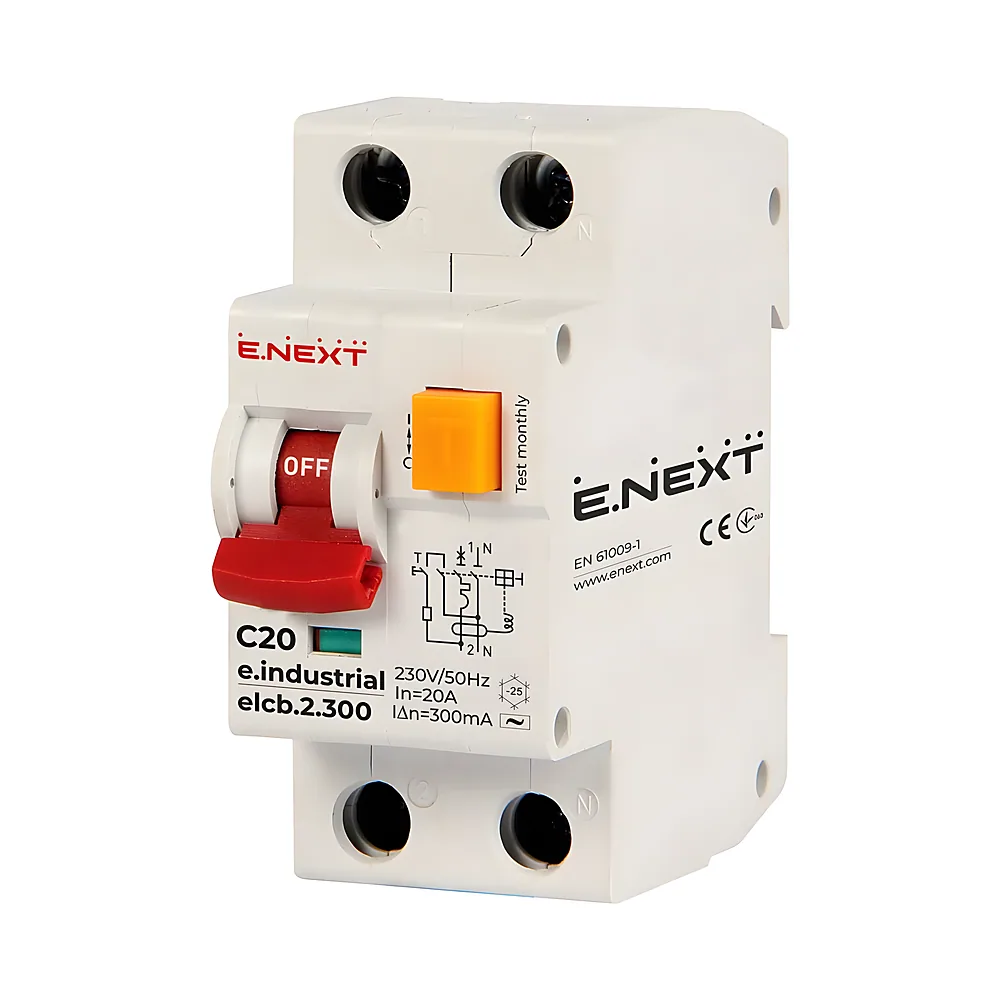 Вимикач диференційного струму e.industrial.elcb.2.C20.300 2P 20 А C 300 мА E.NEXT i0230010