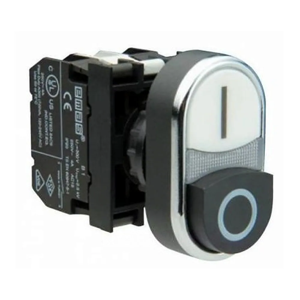 Кнопка EMAS CM102K21HB чорно-біла виступаюча 1НО+1НЗ IP65