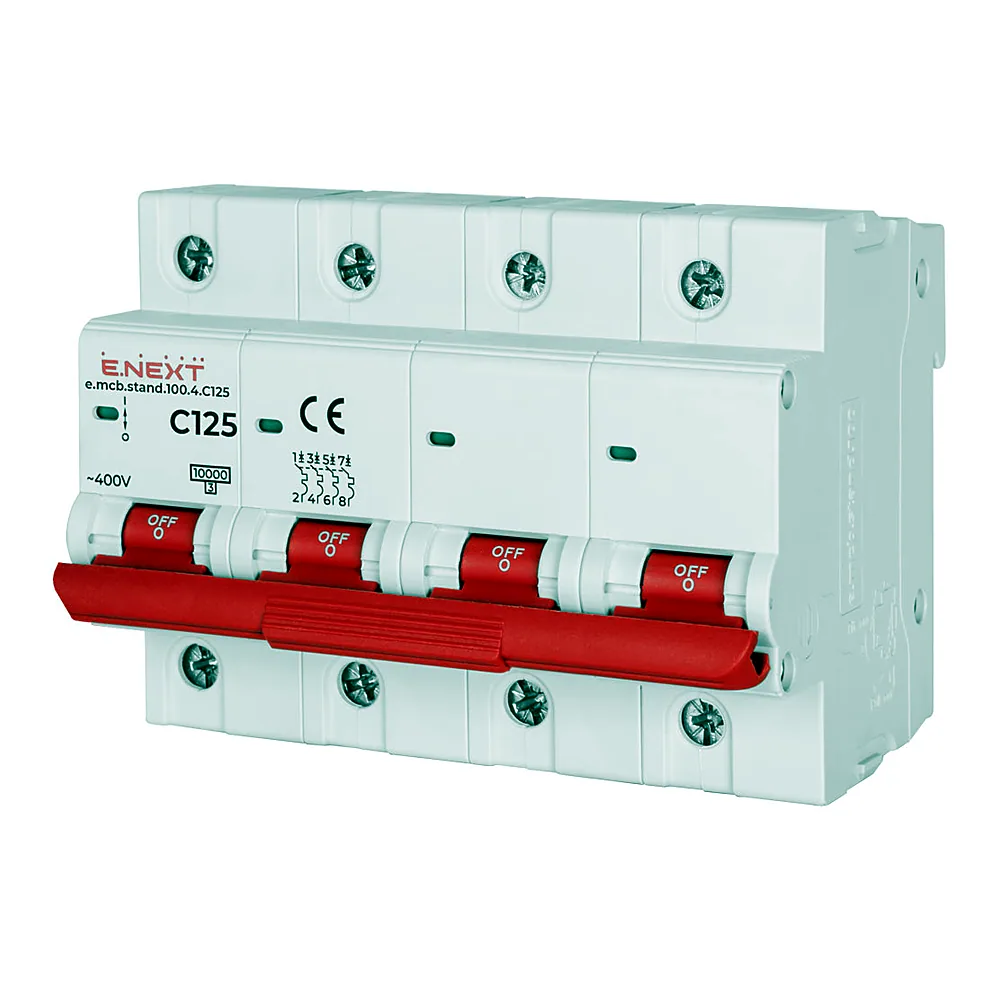 Автоматичний вимикач E.NEXT STAND 4P 125A C 10kA s002219