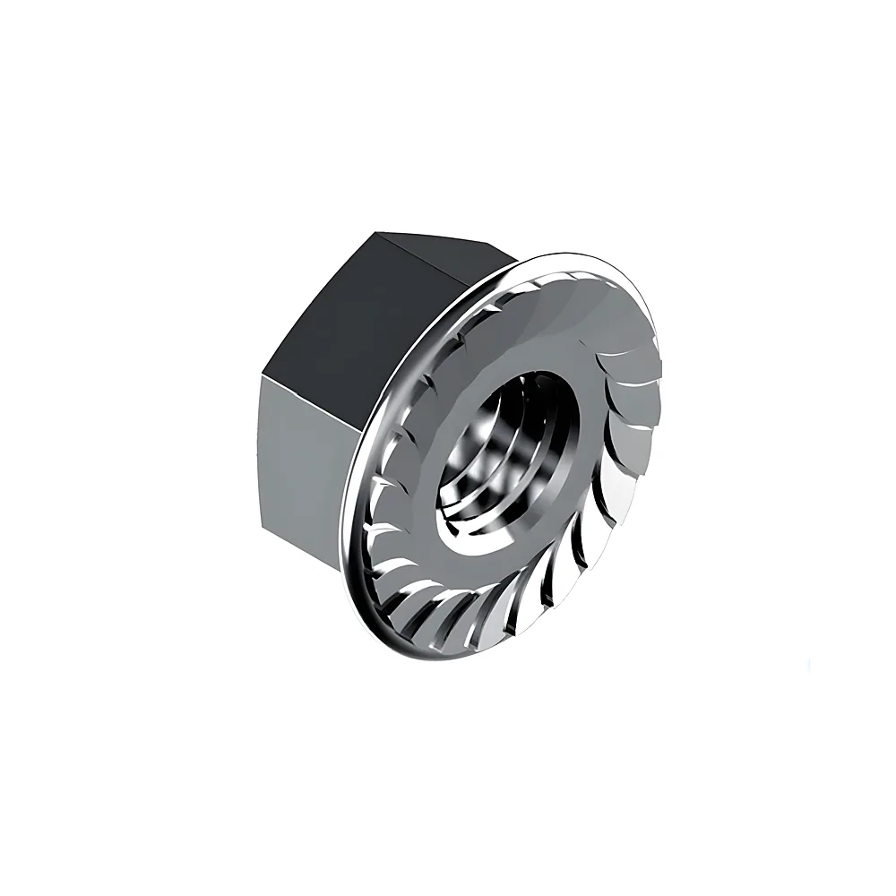 Гайка М4 біле цинкування фланцева зубчаста DIN6923 METALVIS 6L20000006L0406020